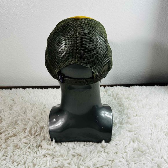 Patagonia Unisex Trucker Cap Adjustable Logo Embroidery Curved Brim Blue Yellow - Picture 4 of 7